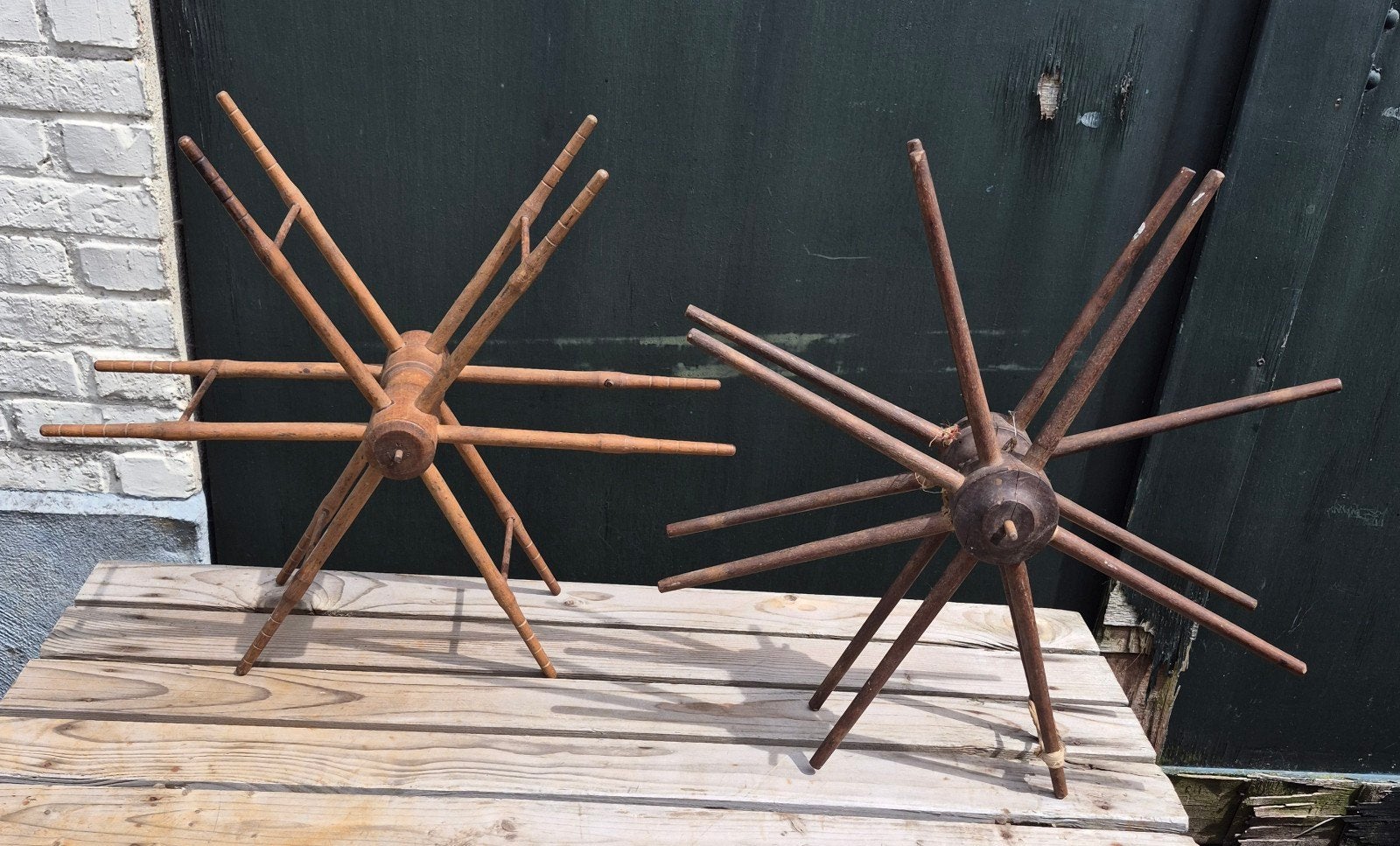 Spinnenwiel antieke spinnenwielen decoratie, Antiek en Kunst, Verzenden