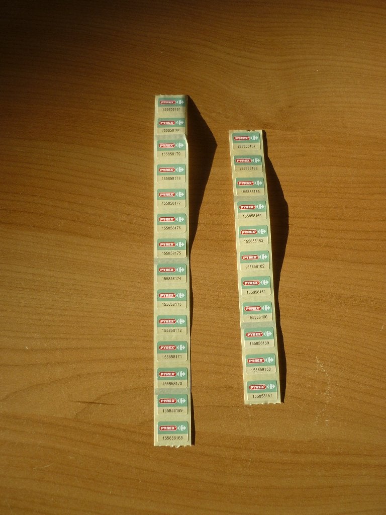Gratis Pyrex verzamelstickers, actie van Carrefour, Verzamelen, Supermarktacties, Ophalen