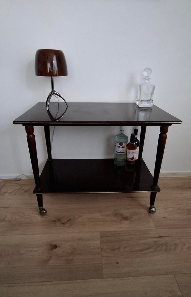 Vintage trolley/serveerwagen in nette staat, Métal, Retro Vintage, 50 à 100 cm, Enlèvement