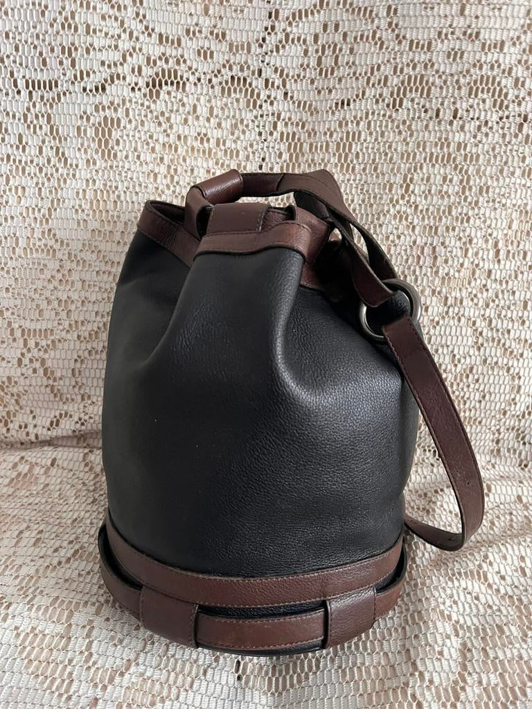DELVAUX zwarte en bruine leren rugzak, Ophalen of Verzenden, Zo goed als nieuw