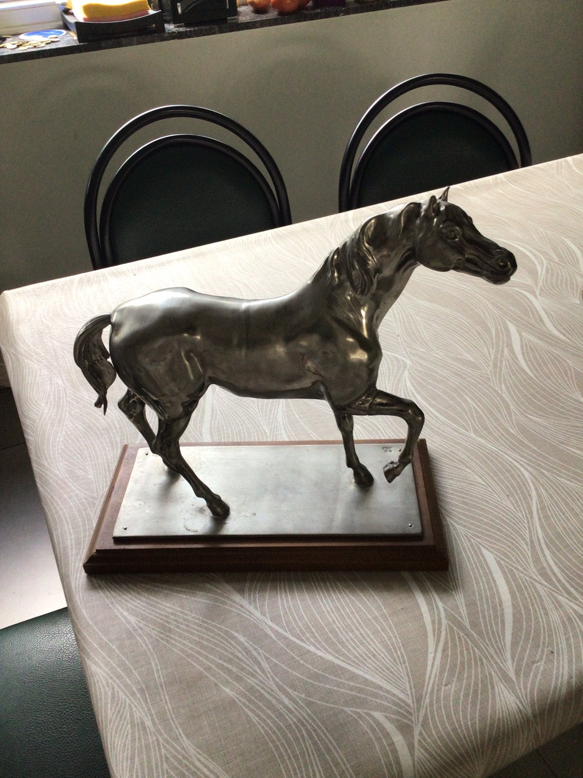 Zeer mooi paard in tin, Ophalen, Zo goed als nieuw, Paard