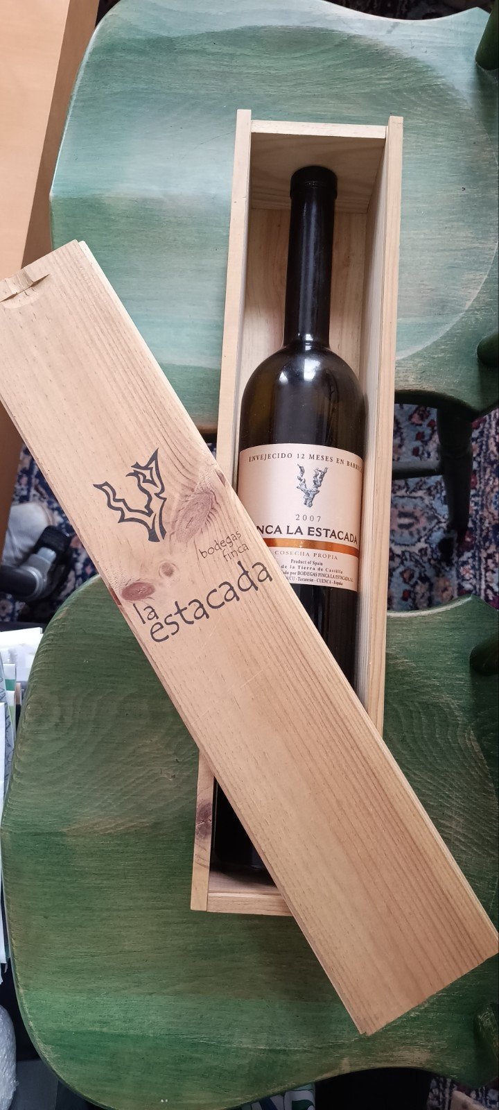 bouteille de vin avec boîte en bois, décoration, Collections, Vins, Enlèvement, Utilisé, Autres types
