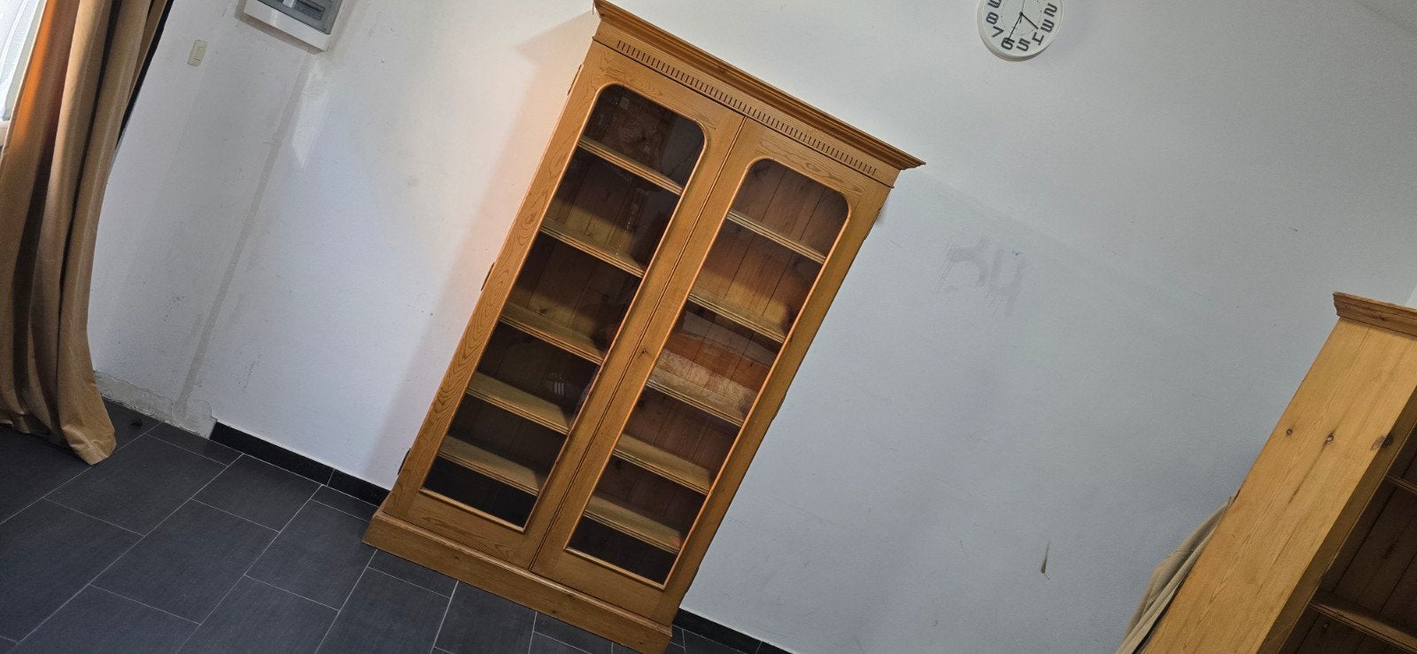 ancienne vitrine en bois chêne  en parfait état avec deux po, Maison & Meubles, Enlèvement ou Envoi