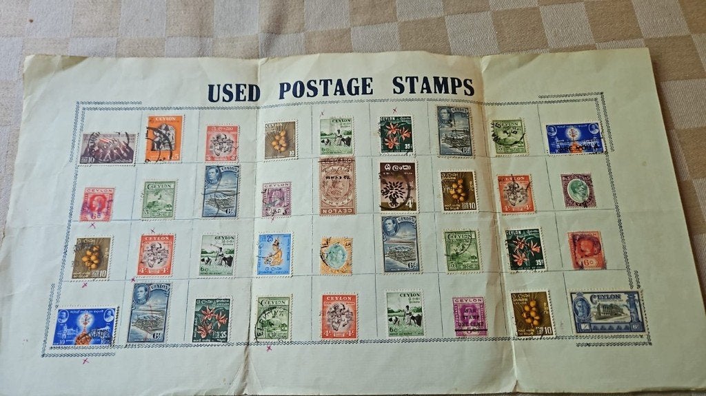 postzegels Sri Lanka Ceylon zeer oud, Ophalen of Verzenden, Gestempeld, Zuidoost-Azië