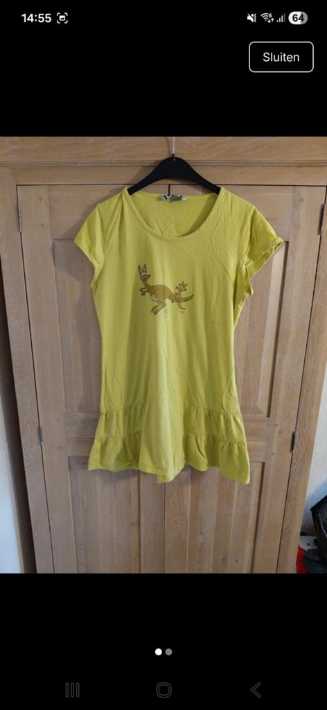 Geel slaapkleed Woody kangoeroe maat xs, Kleding | Dames, Pyjama's, Woody, Ophalen of Verzenden, Gedragen, Maat 34 (XS) of kleiner