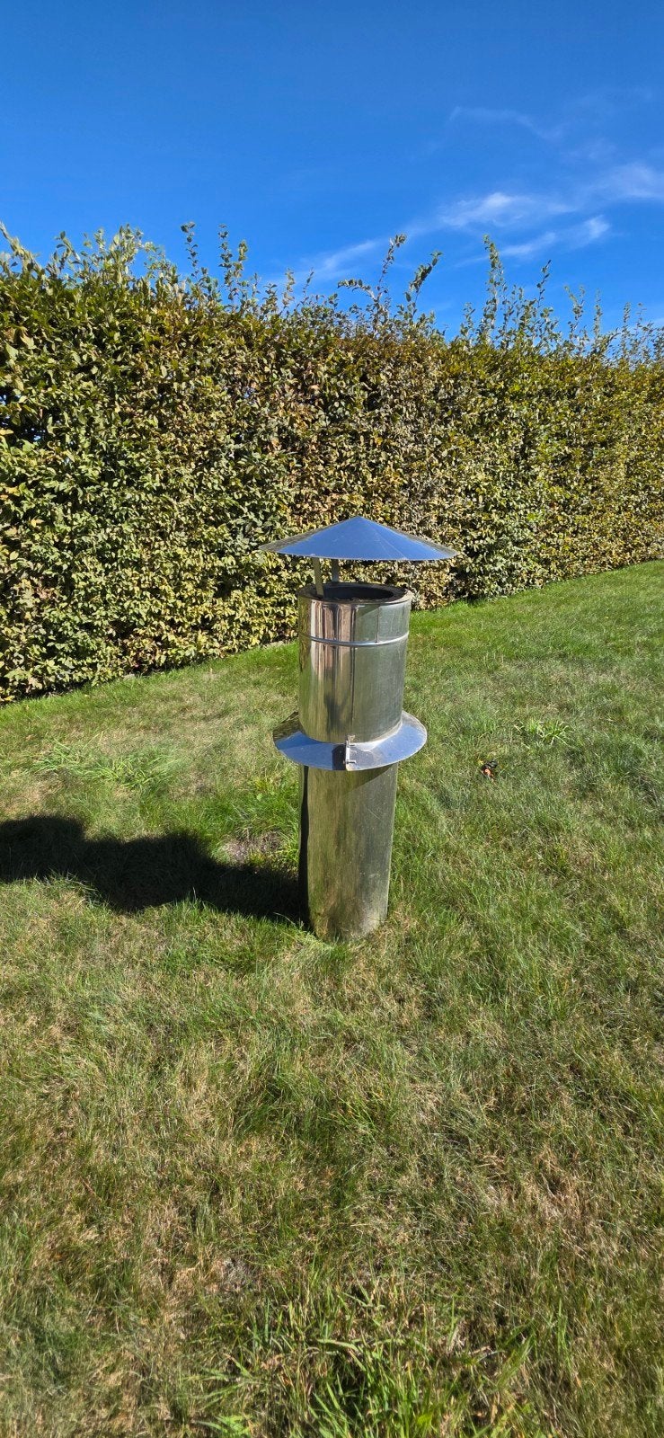 Conduit cheminée inox double paroi isolé 114cm + solin zinc, Bricolage & Construction, Enlèvement, Utilisé