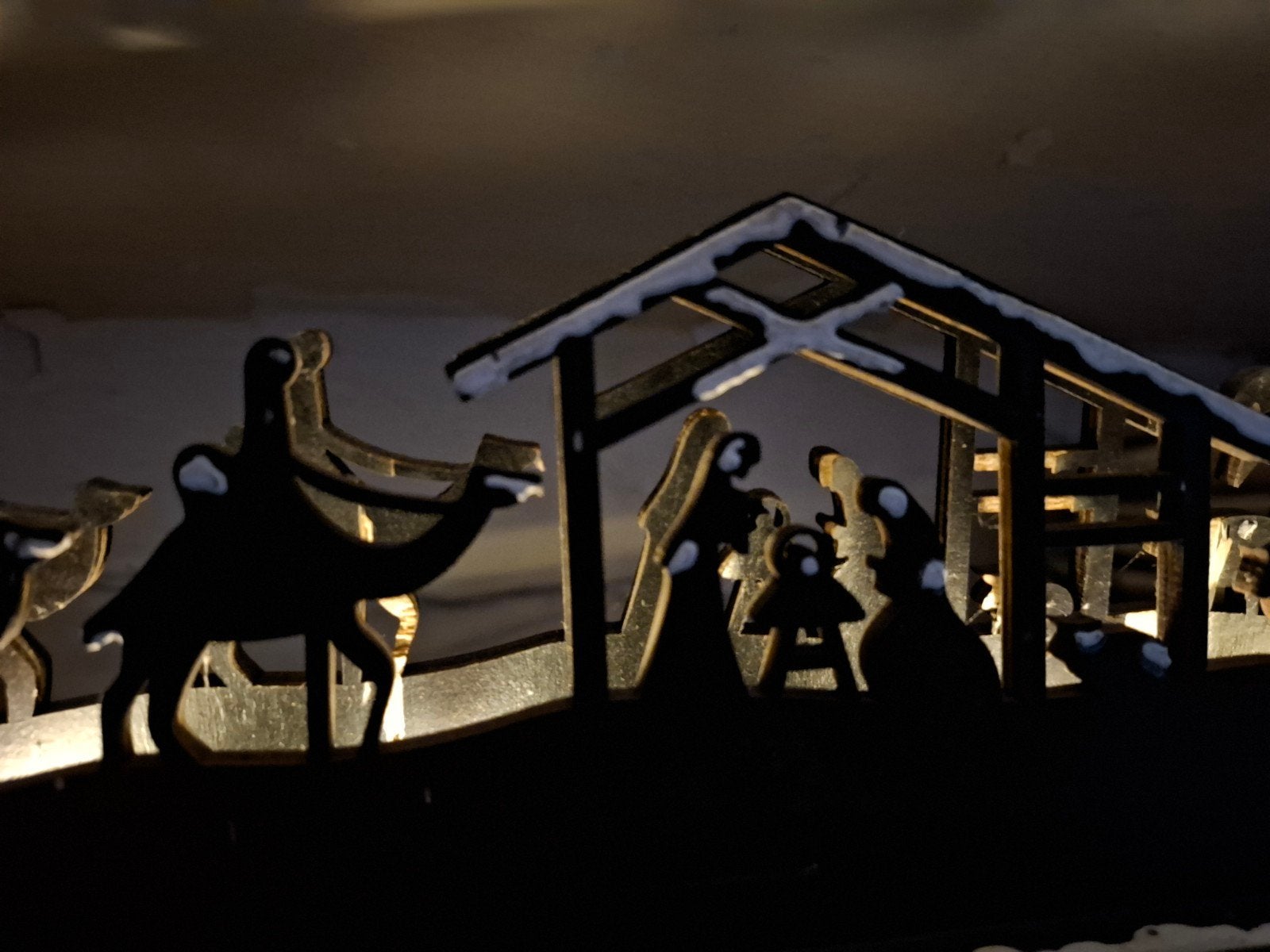 kerststal en kerstdecoratie met verlichting, Diversen, Kerst, Ophalen