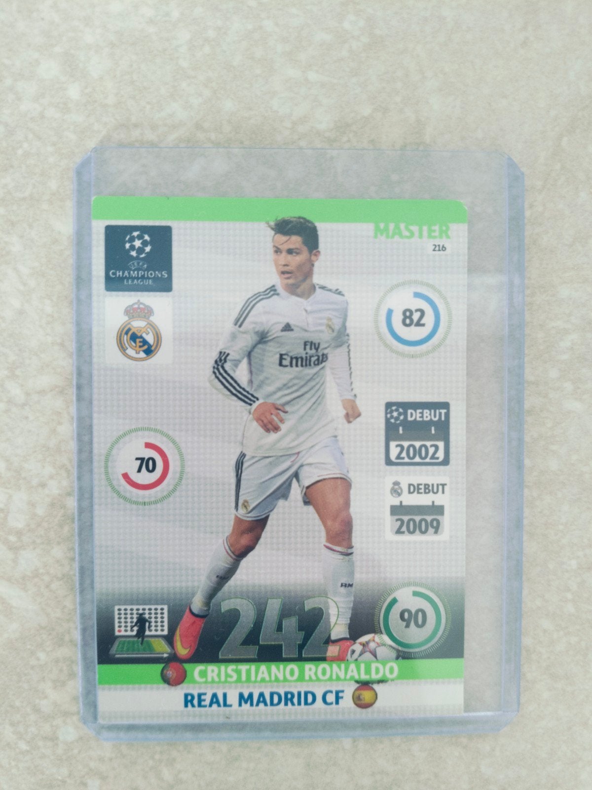 Panini kaart Champions League Christiano Ronaldo, Enlèvement ou Envoi