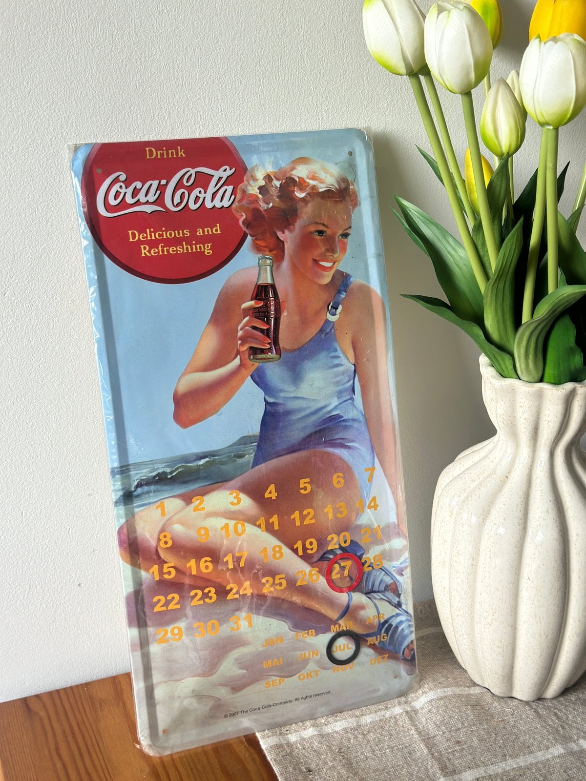 Coca-Cola 2007 Metal Perpetual Calendar, Verzamelen, Ophalen, Nieuw