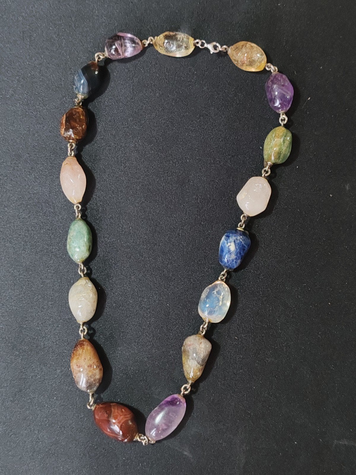 collier vintage en pierres précieuses avec argent 925, Enlèvement ou Envoi, Argent, Argent