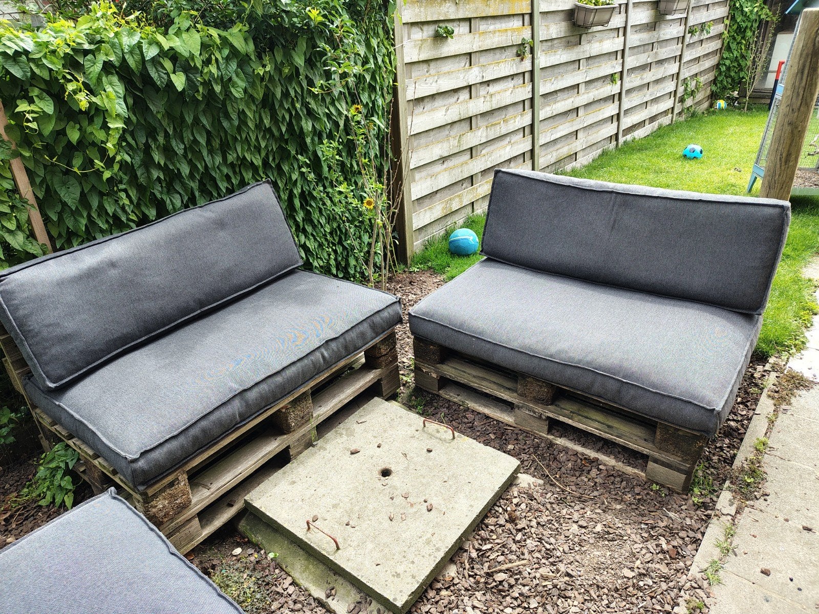 Palet loungeset 3 x 2 zit., Tuin en Terras, Tuinsets en Loungesets, Loungeset, Ophalen