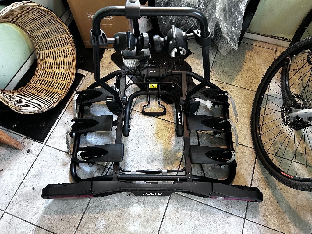 Hapro kantelbare fietsendrager 3 fietsen met slot z.g.a.n., Ophalen, 3 fietsen of meer, Zo goed als nieuw, Brede banden