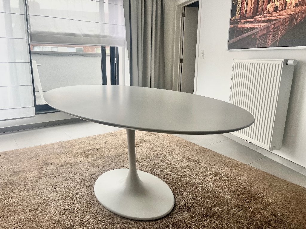 Ovale design tafel wit 180x110, Huis en Inrichting, Ophalen, Modern design, 100 tot 150 cm, Zo goed als nieuw