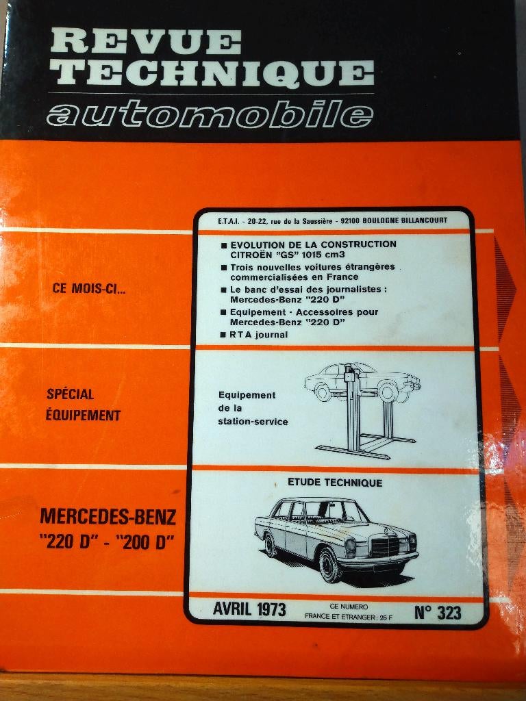 RTA 323 - Mercedes-Benz 220 D - 200 D - avril 1973, Enlèvement ou Envoi