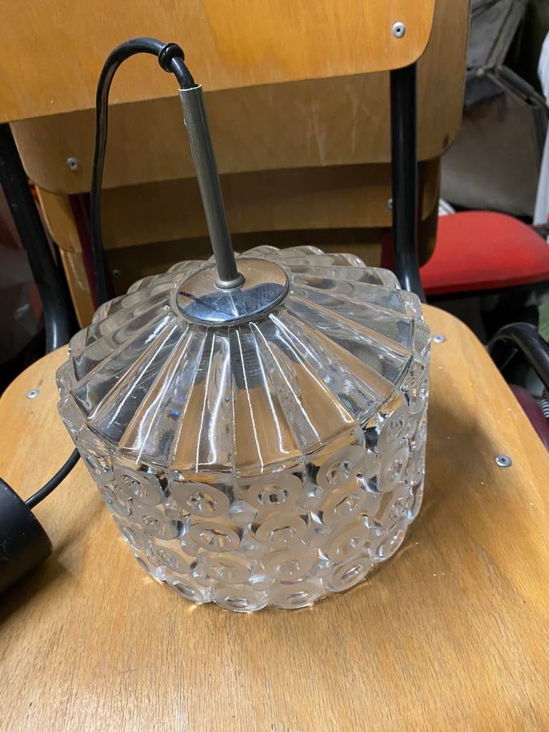 Lampe de suspension en verre vintage, Enlèvement, Comme neuf, Verre