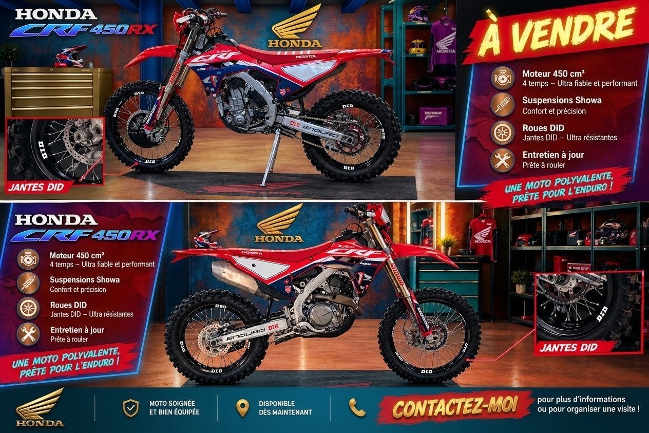 Honda CRF enduro, Particulier, Occasion, Enduro