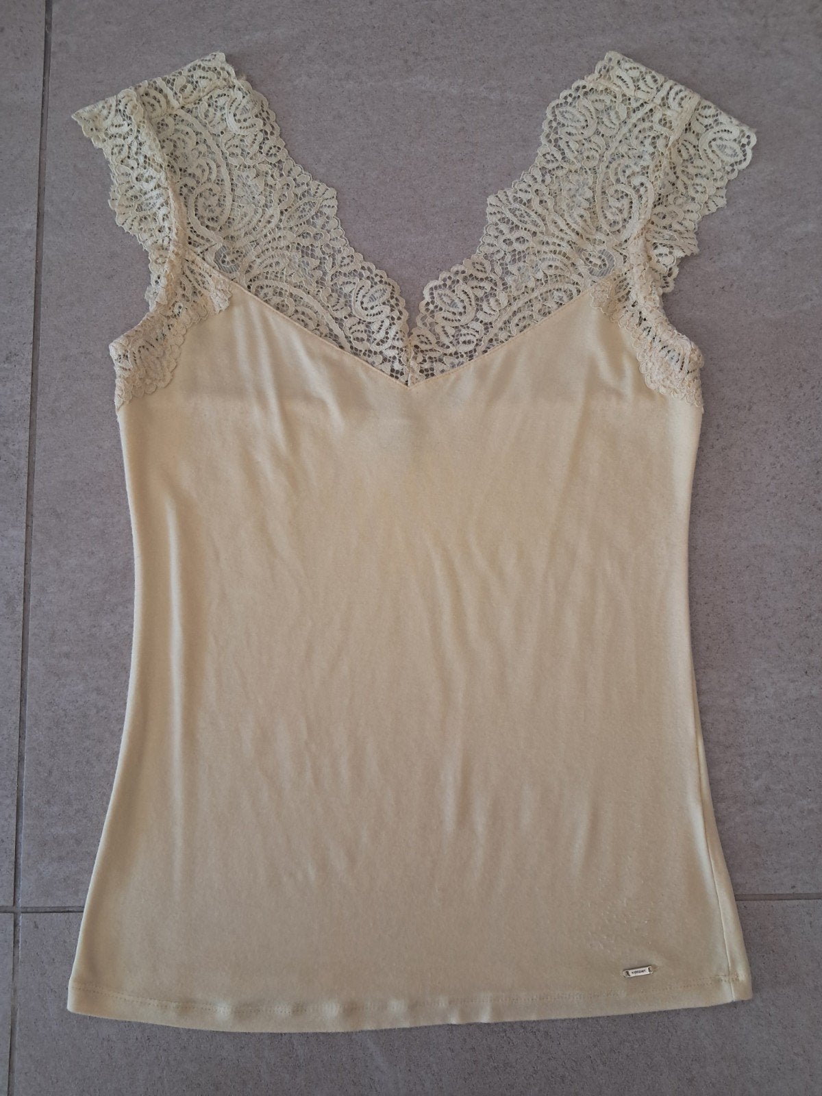 Blouse jaune Morgan taille XS, Sans manches, Morgan, Taille 34 (XS) ou plus petite, Porté