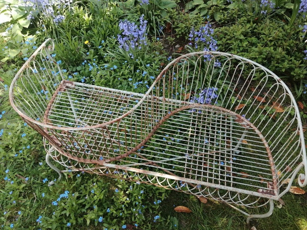 antieke tuinbank  loveseat, Tuin en Terras, Ophalen, Metaal