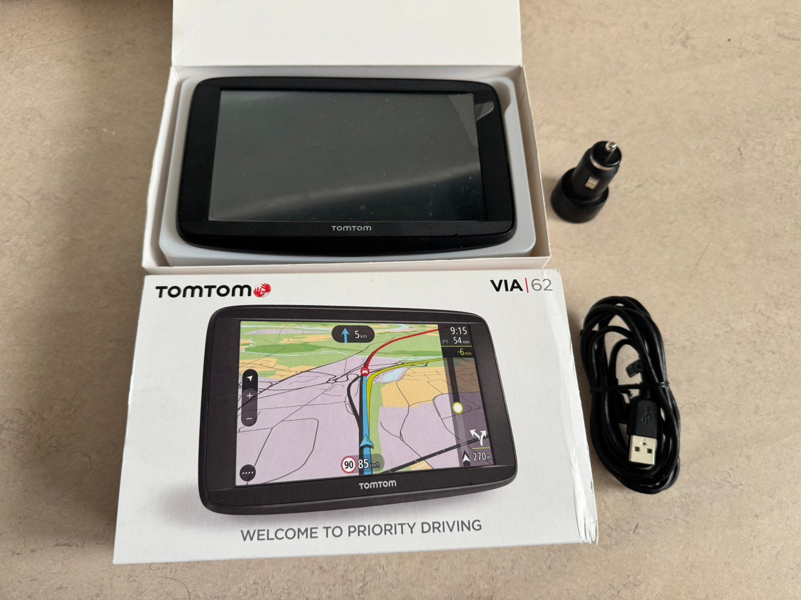 TomTom Via 62 48 landen, Turkije, hoort bij de top, staat, Ophalen, Zo goed als nieuw