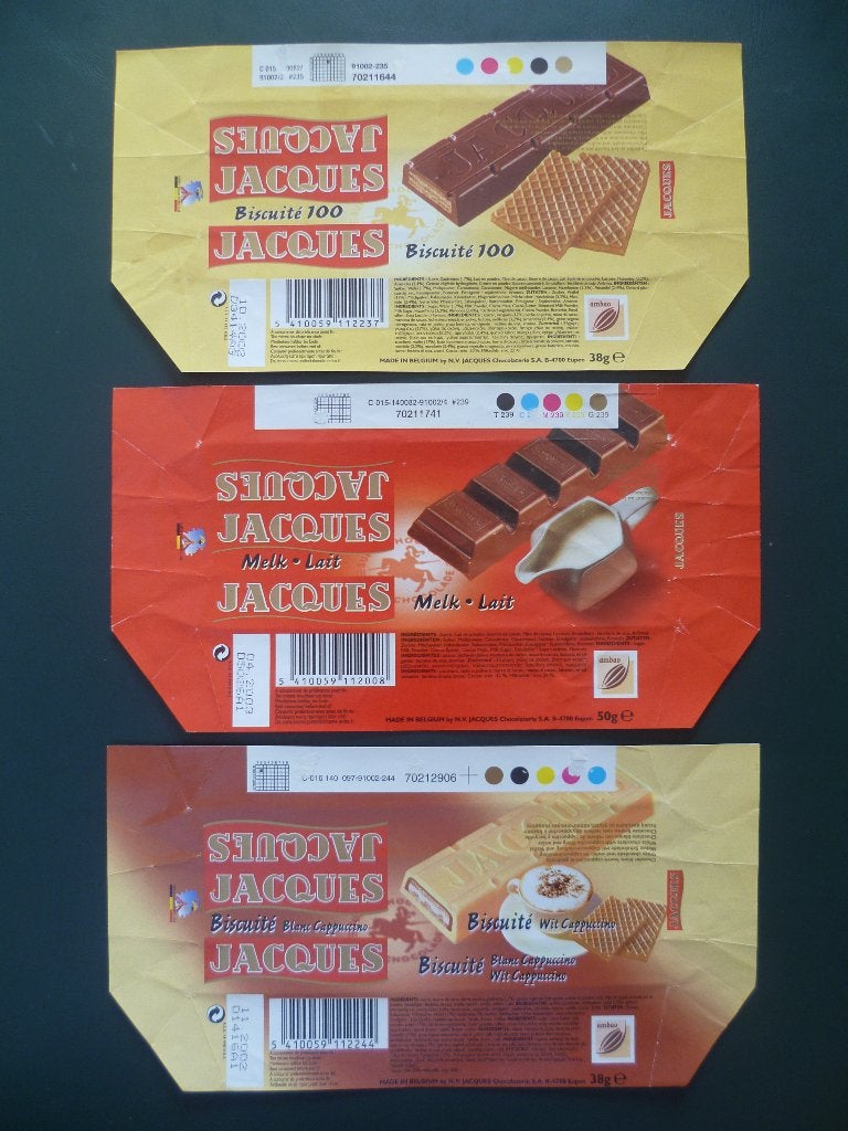 Chocolat Jacques chocolade omslagen emballages Olympic Ambao, Verzamelen, Ophalen of Verzenden, Gebruikt, Verpakking