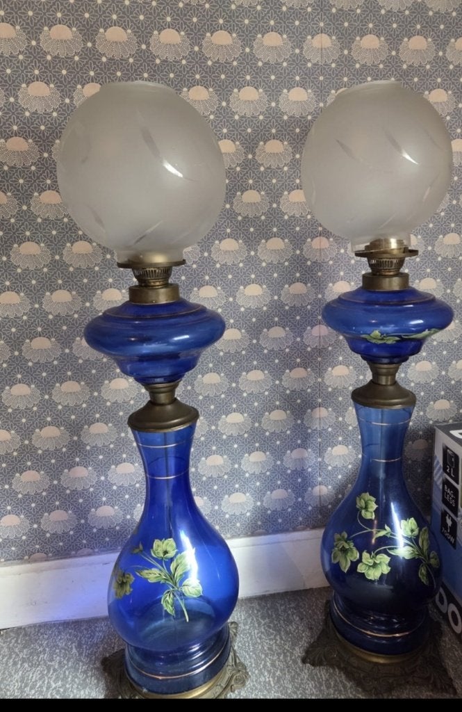 Ensemble de 2 lampes au kérosène anciennes., Antiquités & Art, Enlèvement
