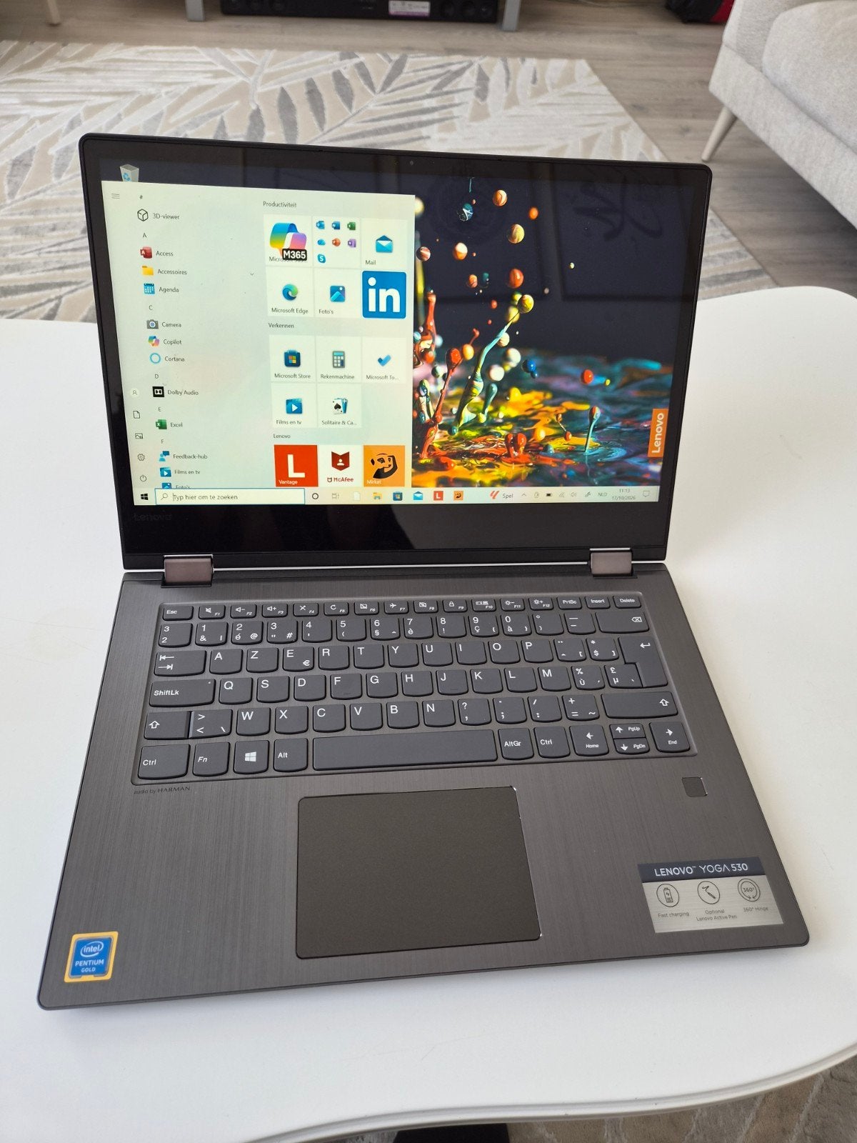 Lenovo yoga 530 (touchscreen scherm , vingerprint., Computers en Software, Ophalen of Verzenden, 4 GB