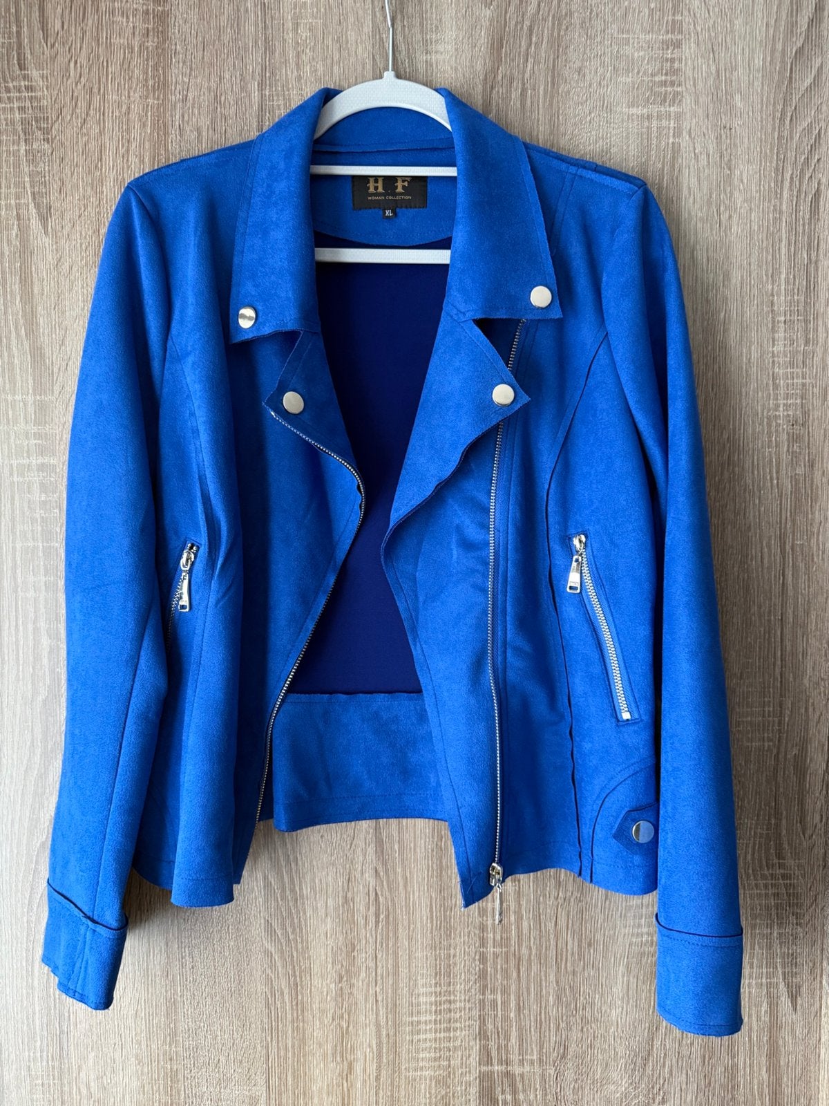 Suede jasje maat XL, Blauw, Maat 46/48 (XL) of groter, Nieuw, Ophalen of Verzenden