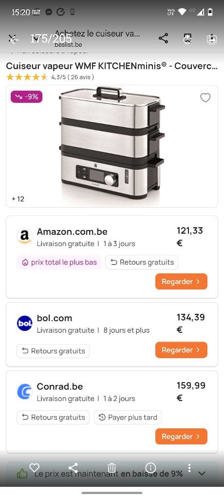 Snelkookpan van roestvrij staal, Huis en Inrichting, Ophalen, Zo goed als nieuw, WMF, Met deksel