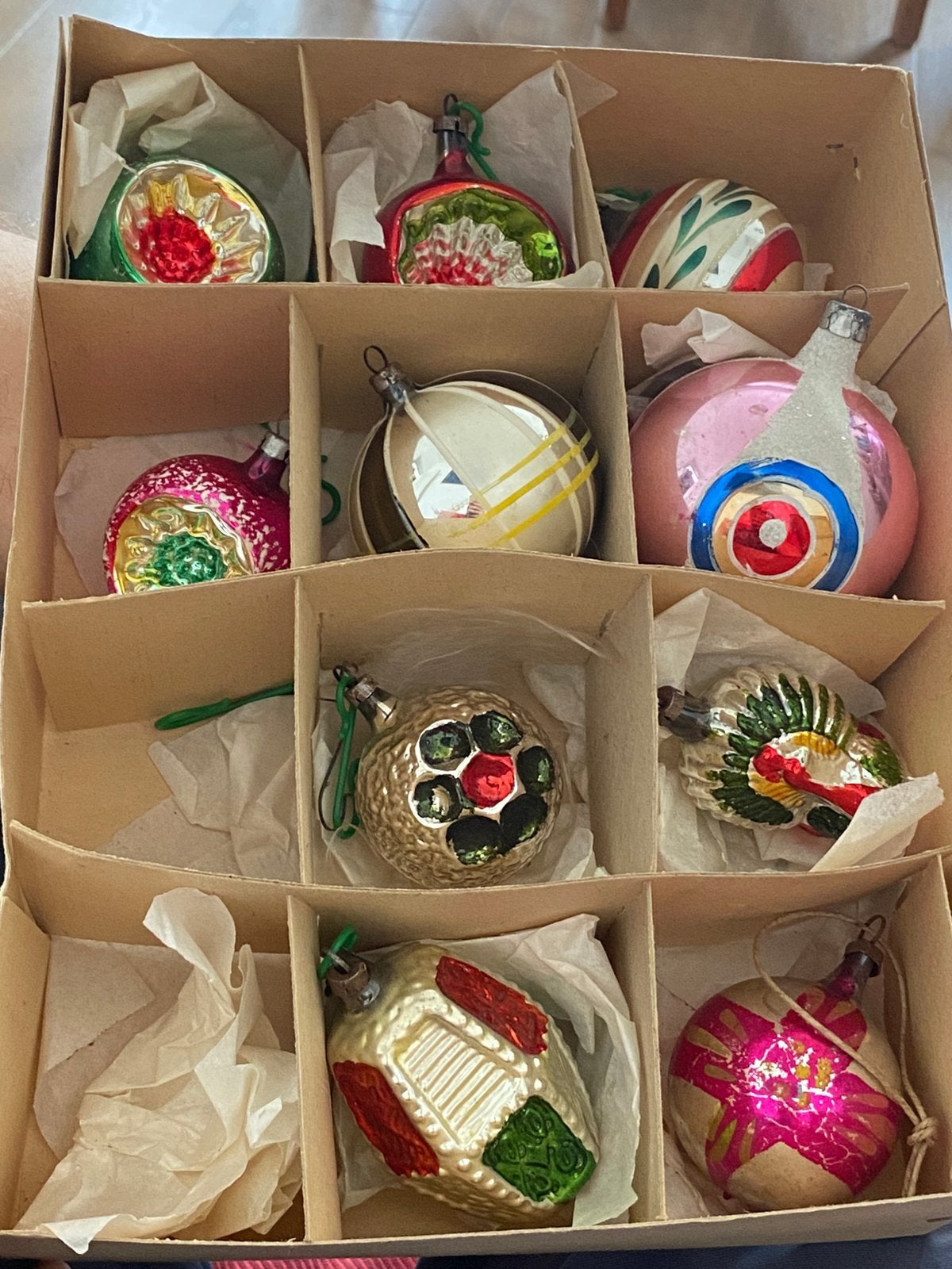 Boules Noël anciennes en verre, Enlèvement ou Envoi, Comme neuf