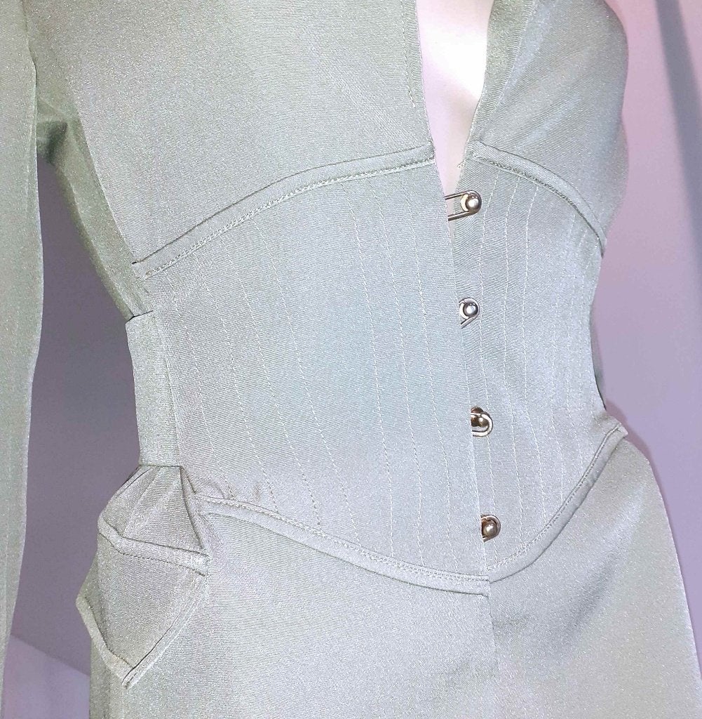 Blazer groen met corset XS, Kleding | Dames, Jasjes, Kostuums en Pakken, Nieuw, Ophalen of Verzenden, Jasje, Maat 34 (XS) of kleiner
