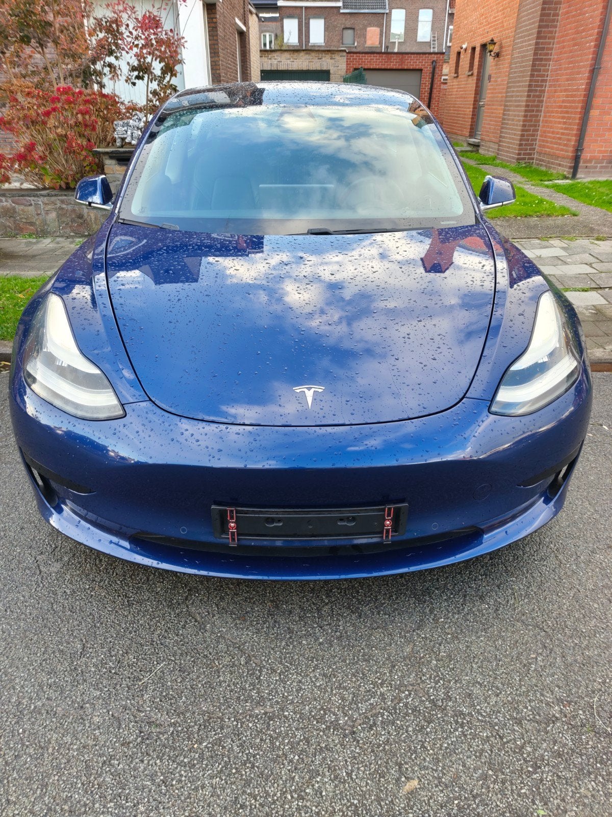 Tesla Model 3, Auto's, Automaat, Achterwielaandrijving, Blauw, Leder
