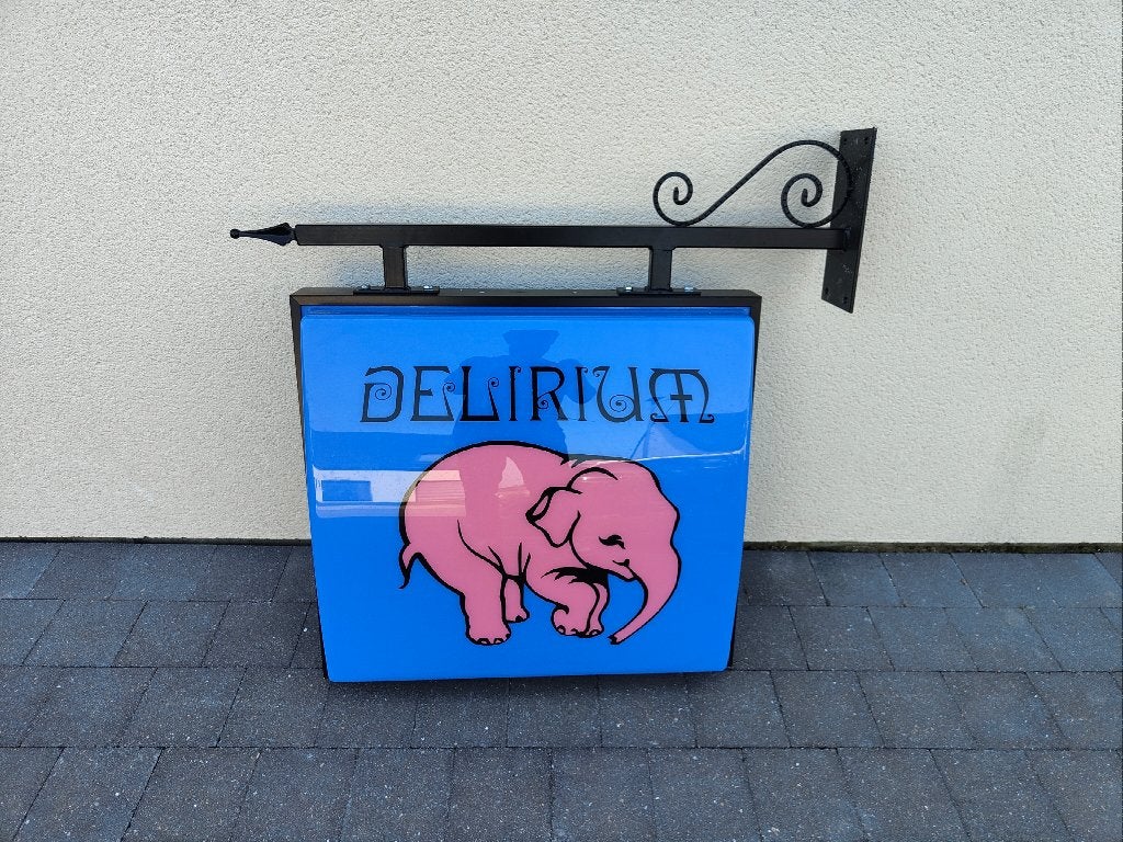 Enseigne de Bar lumineuse Delirium Tremens, Verzamelen, Biermerken, Ophalen, Zo goed als nieuw, Reclamebord, Plaat of Schild, Overige merken