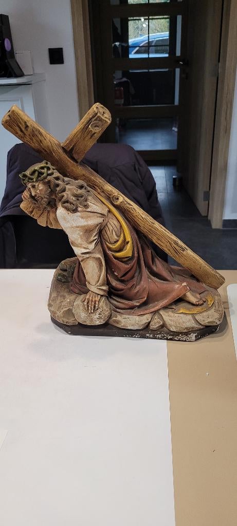 mooi groot oud devotica beeld (14iv283/14), Antiek en Kunst, Antiek | Religieuze voorwerpen, Ophalen of Verzenden