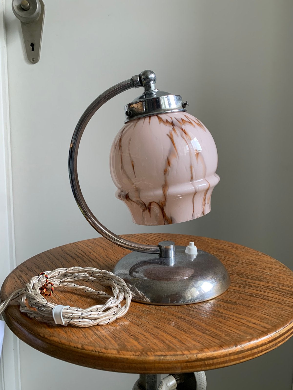 Lampe de chevet art deco vintage 30’s 40’s opaline, Enlèvement ou Envoi, Comme neuf, Lampe de chevet, Art déco