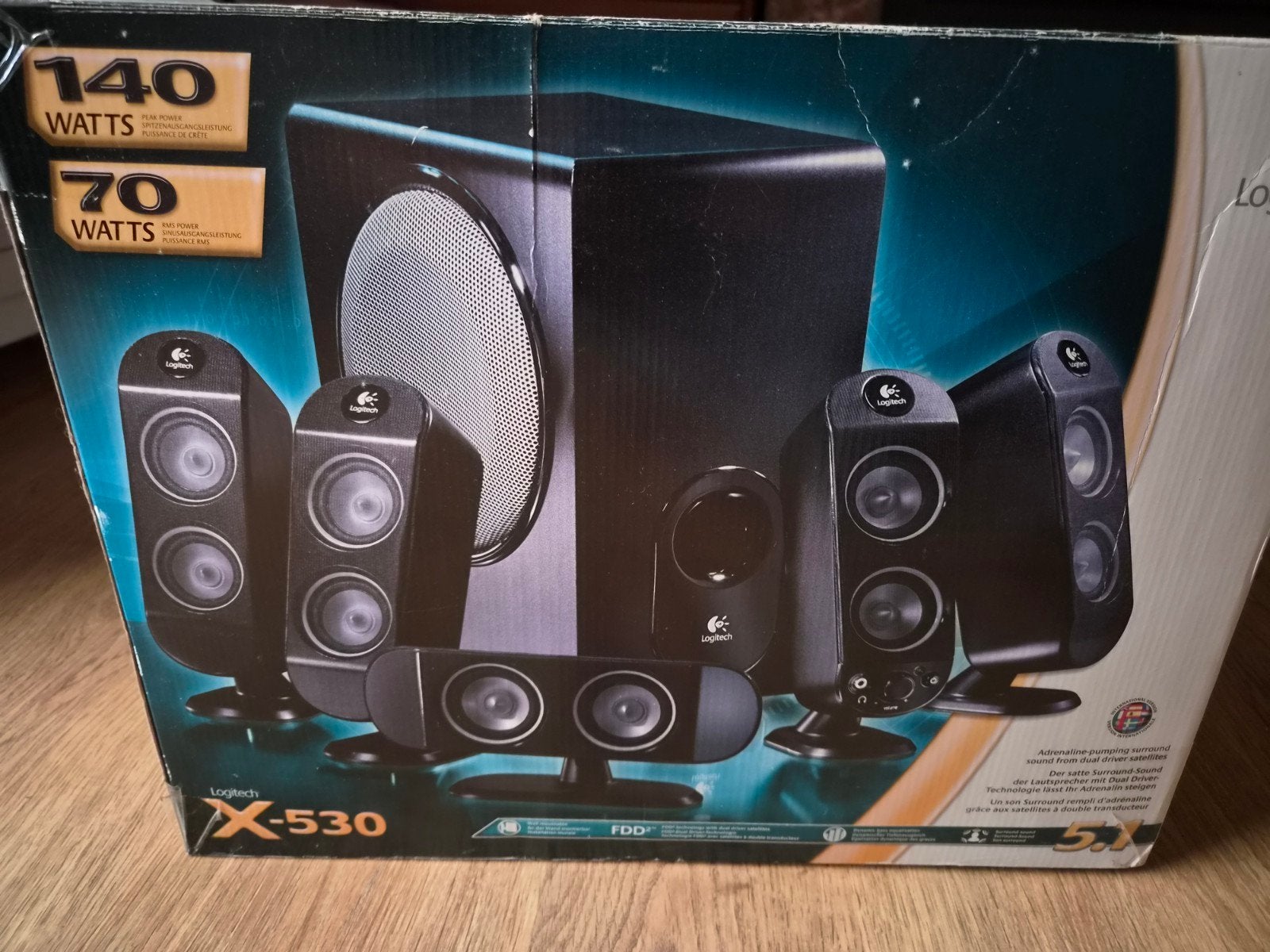 Logitech 5.1 speakers X-530, Ophalen, Gebruikt, Audiokanaal 5.1, Logitech