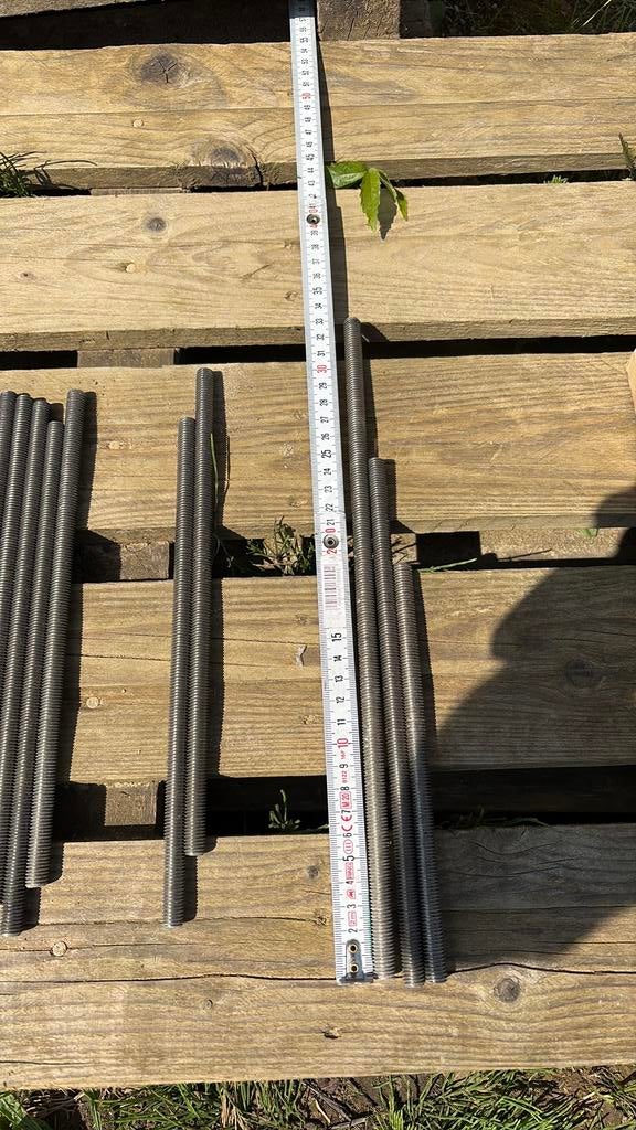 Inox draadstang M10 - 330mm - 250mm - 190mm, Ophalen, Zo goed als nieuw