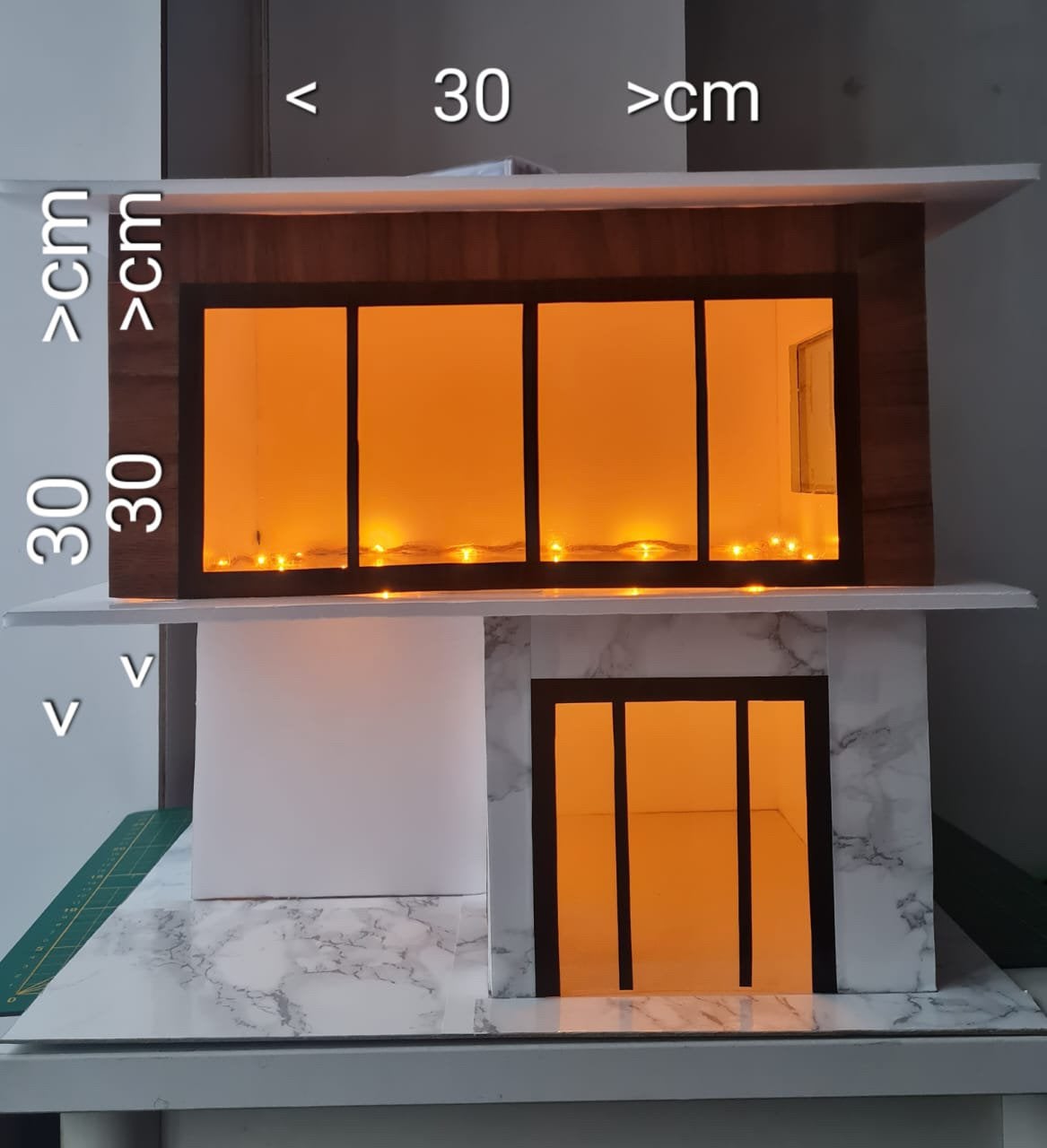 Maison miniature moderne faite à la main lumières LED - 2 Vr, Enlèvement ou Envoi