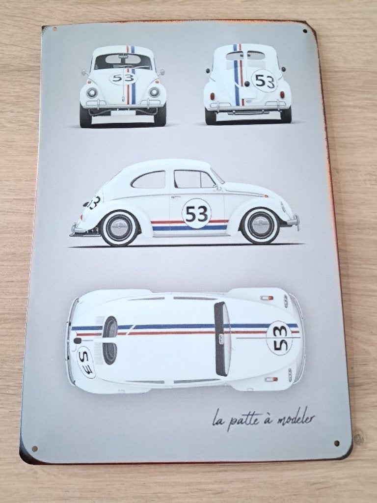 Herbie VW kever metalen bord., Enlèvement ou Envoi, Neuf, Voitures