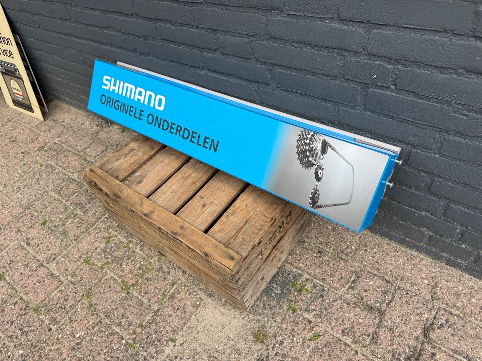 Panneau publicitaire en métal SHIMANO, Enlèvement, Utilisé, Panneau publicitaire