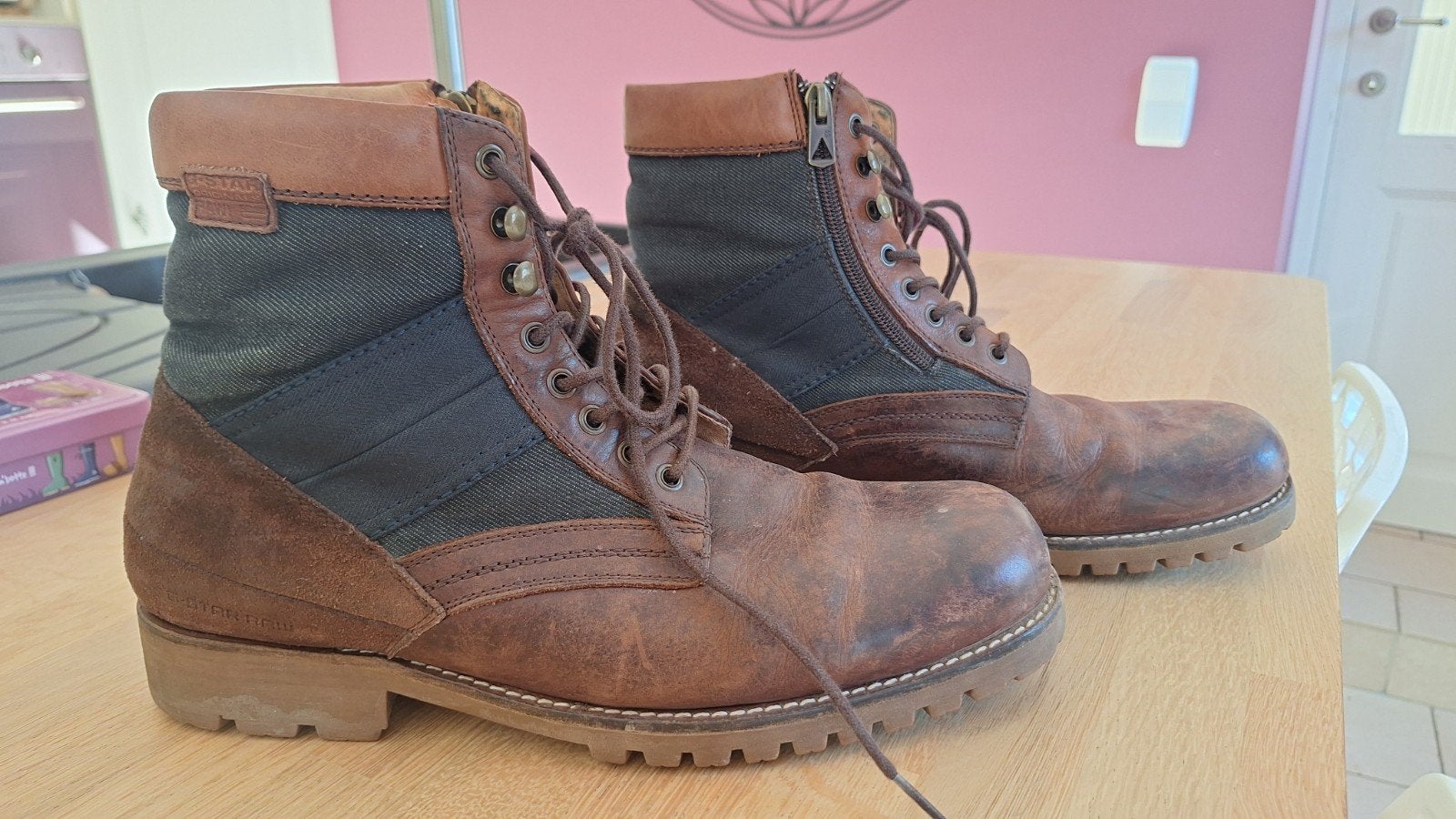 Bottines / Boots en cuir homme G-Star RAW (Pointure 44), Enlèvement