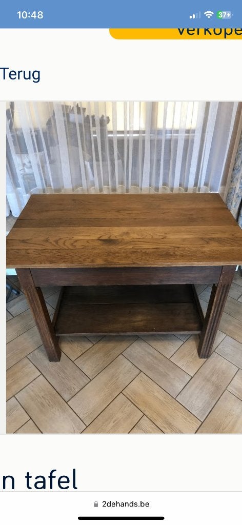 Houten tafel, Ophalen, Gebruikt, 100 tot 150 cm, 50 tot 100 cm