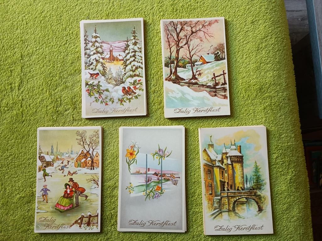 Oude kerstkaarten ., Verzamelen, Ophalen of Verzenden