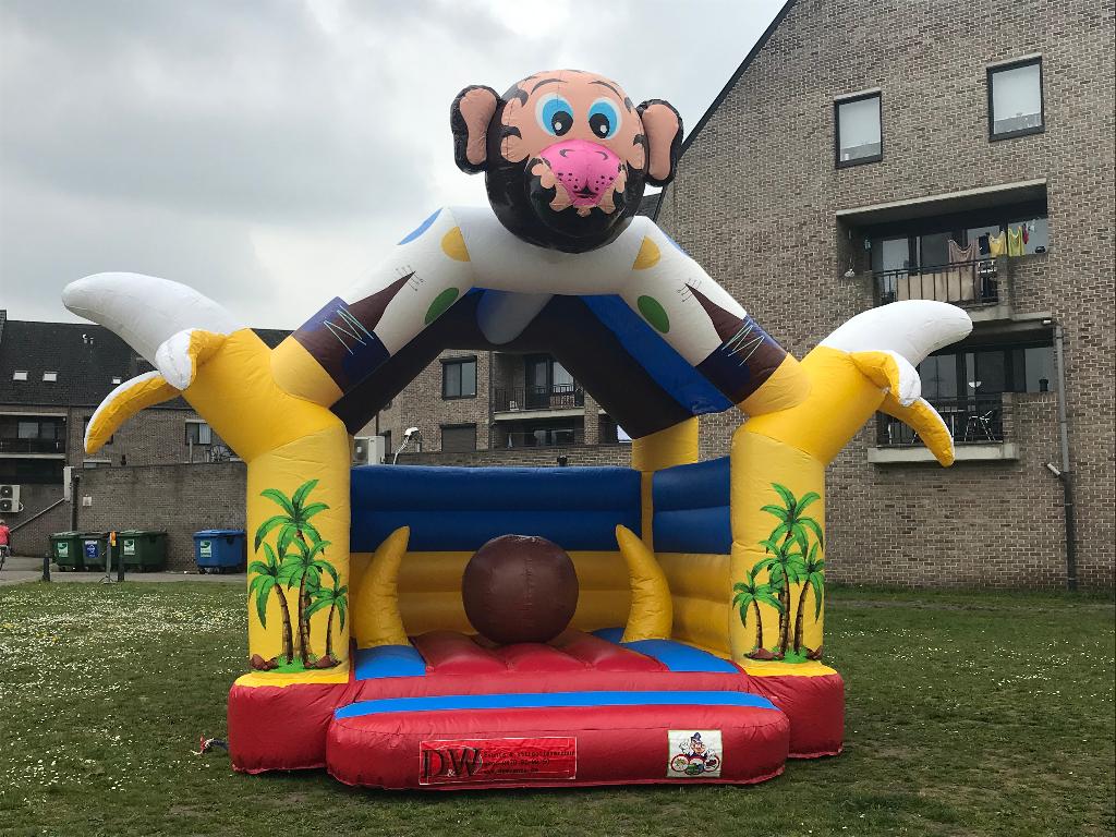 Springkasteel Aap nu actie 2 dagen prijs 1 dag!!!, Enlèvement, Comme neuf