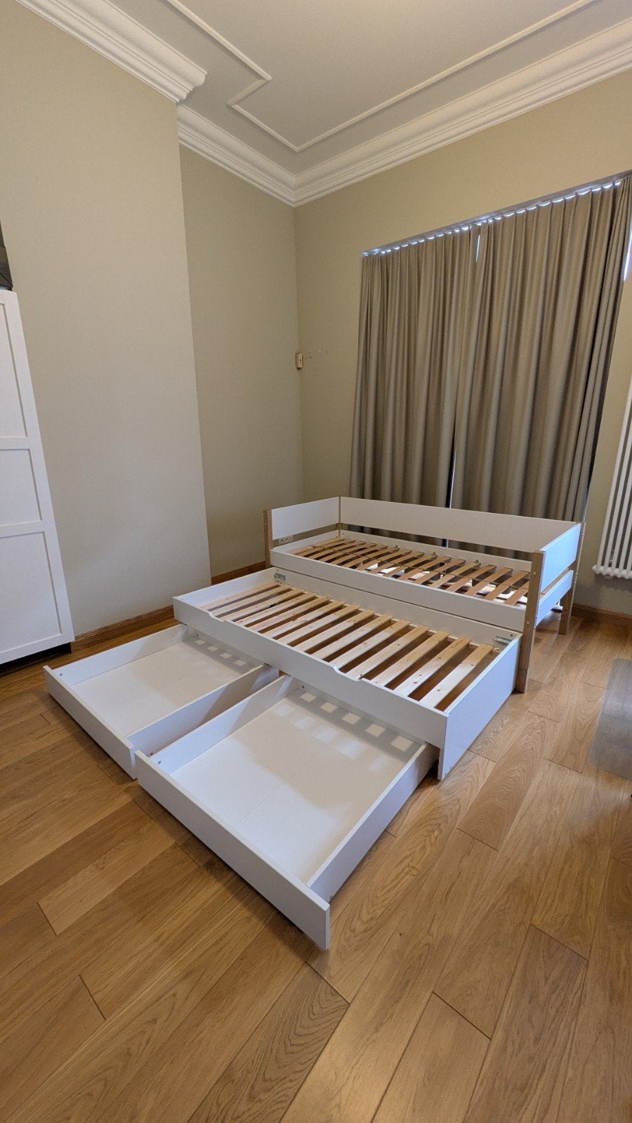 Lit flexa neuf 90x200 cm avec lit gigogne 90x190 cm et tiroi, Maison & Meubles, Enlèvement, Blanc, Bois