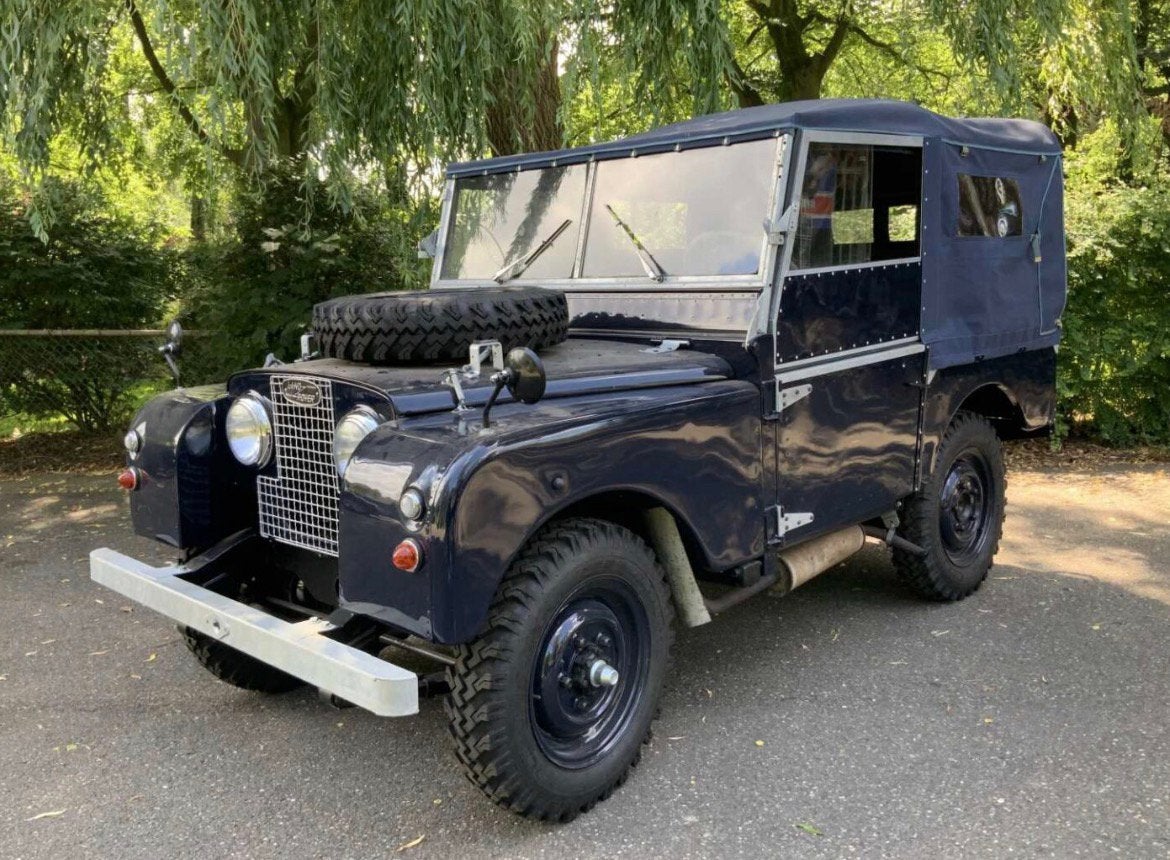 Land Rover Series 1 Rijkswacht 1951 project, Auto's, Land Rover, Blauw, Handgeschakeld, Vierwielaandrijving