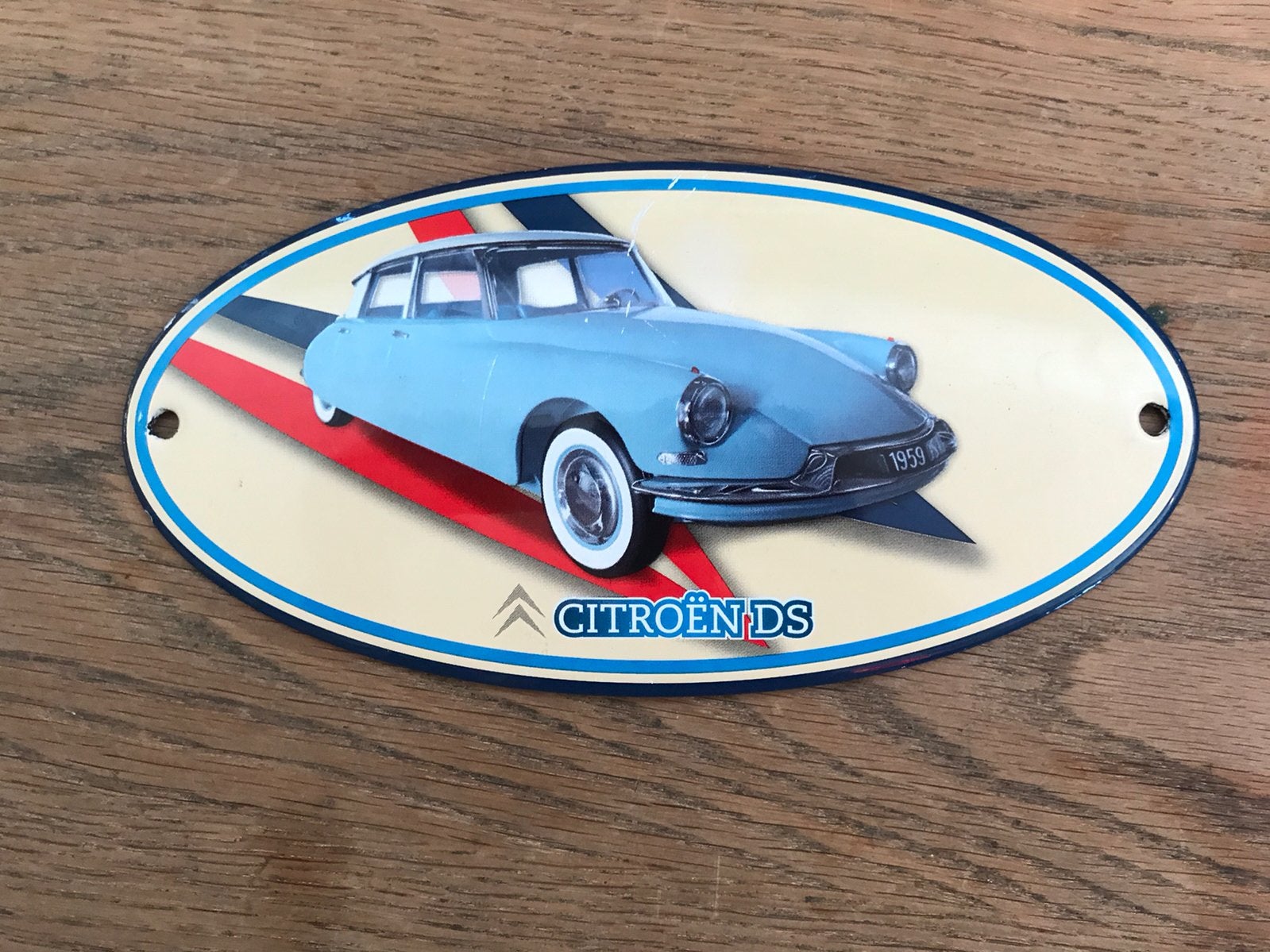 Citroën DS emaille bordje, Ophalen of Verzenden, Gebruikt, Reclamebord