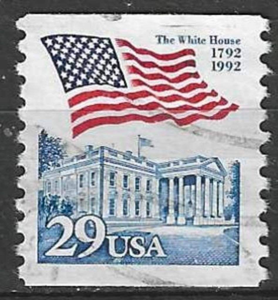 États-Unis 1992 - Yvert 2015 - Drapeau et MaisonBlanch (ST), Envoi, Affranchi