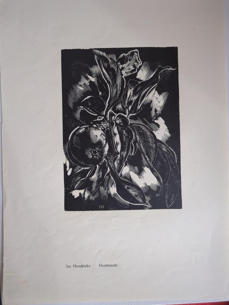 Jos Hendricks, houtsnede, Antiek en Kunst, Kunst | Etsen en Gravures, Ophalen of Verzenden
