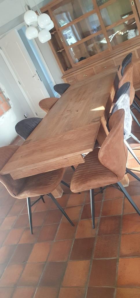 Teak tafel uitschuifbaar, Huis en Inrichting, Tafels | Eettafels, Ophalen of Verzenden