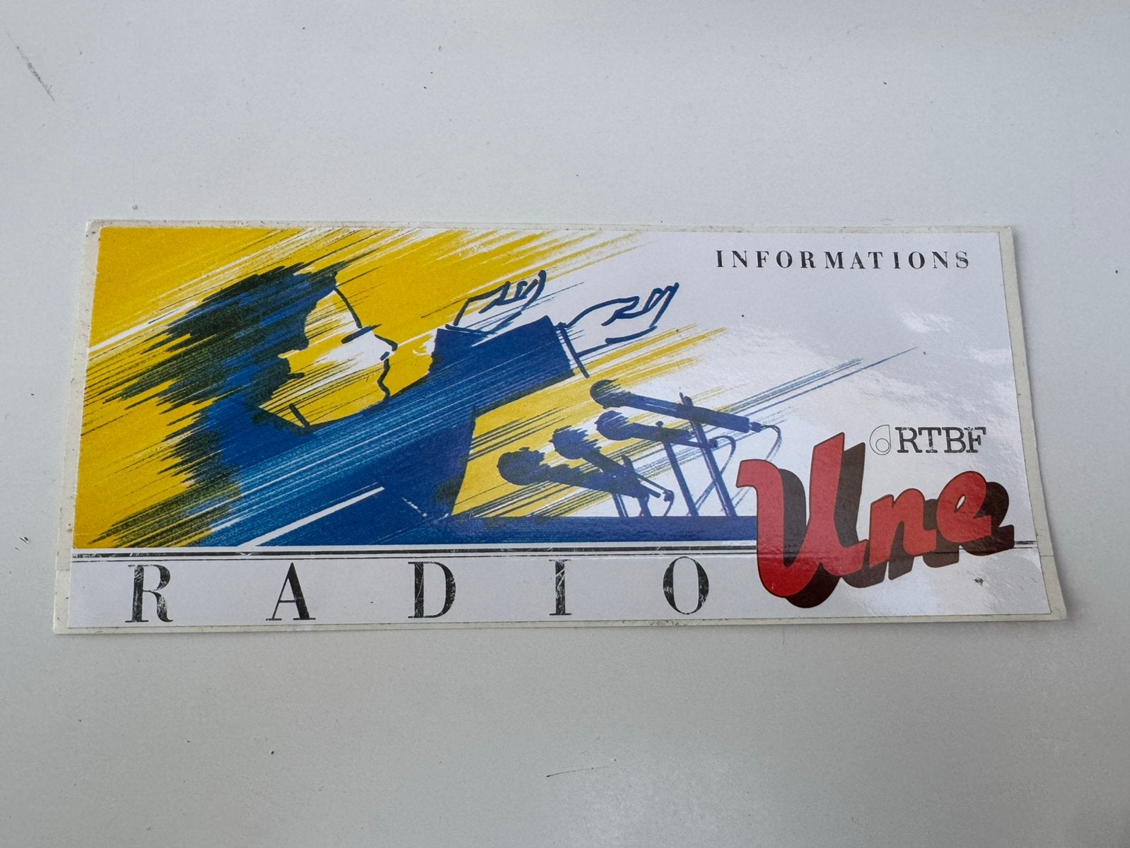 Sticker radio une - RTBF, Verzamelen, Ophalen, Nieuw, Film, Tv of Omroep